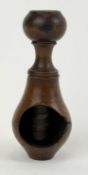 19TH CENTURY BURR WOOD SCREW NUTCRACKER, turned bowl with single screw, ball handle with flattened