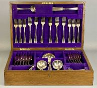 COMMUNITY PLATE OAK CASED CANTEEN OF CUTLERY, 32 pieces Provenance: deceased estate Conwy