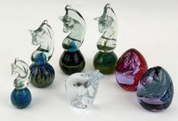 GROUP OF ART GLASS PAPERWEIGHTS, including Pertti Kallioinen for Lasisepat Mantsala, Finland,