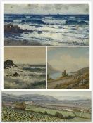 BRITISH SCHOOL watercolours - comprising ARTHUR SUKER (1857-1940) entitled 'Off Cornish Coast', 24 x