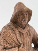 SIC FRANCE CARVED WOOD FIGURE OF A FISHERMAN, paper label to base, 17cms (h) Provenance: private