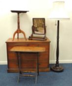 VICTORIAN FOLDING COACHING STYLE TABLE, 76cms (w); a late Victorian walnut chest of drawers, 83 (