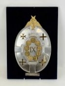 SILVER & PARCEL GILT LIMITED EDITION (337/900) PLAQUE, Insignia of Europe, William Comyns & Sons