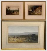 PAUL H. ELLIS (active 1882-1908) three watercolours - 'The Meeting Place', signed with initials,