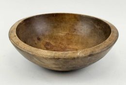 19TH CENTURY WELSH SYCAMORE DAIRY BOWL, 30cms (diam.) Provenance: private collection Wrexham