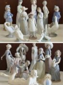 COLLECTION OF FIGURINES, NAO & OTHER MAKES, 31cms (h) the tallest Provenance: private collection