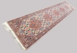 TURKISH FAWN GROUND WOOLLEN RUNNER, 360 x 78cms Provenance: private collection Ynys Môn