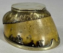ROWLAND WARD HORSESHOE INKWELL, with plated mounts, stamped to the underside 'Rowland Ward & Co.