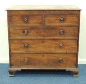 LATE GEORGE III MAHOGANY CHEST OF DRAWERS, c. 1820, 106 (h) x 107 (w) x 51cms (d) Provenance: