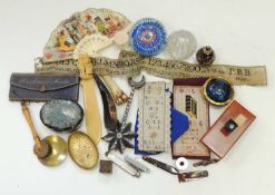 COLLECTABLES, including retro 'Flying Saucer' powder compact, 6cms (diam.); oval papier-mâché