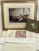 CECILIA GREEN oval watercolour - from an original painting by Sir William Russell Flint, inscribed