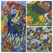 JENNIFER MARY DODD (British contemporary) two works, watercolour/mixed media - entitled verso '