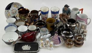 LARGE GROUP OF ASSORTED CERAMICS, 19th century and later, including pair of Doulton stoneware