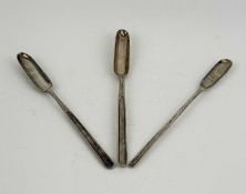 GEORGE III SILVER DOUBLE-ENDED MARROW SCOOP, Peter & William Bateman, 1804, 23cms (l); with two