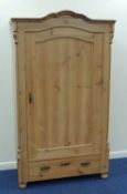 CONTINENTAL STYLE PINE ARMOIRE, 180 (h) x 105 (w) x 51cms (d) Provenance: private collection