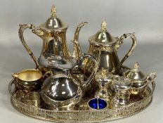 PAIR OF MODERN HALLMARKED SILVER SALT & PEPPER GRINDERS, also a silver salt cellar with Bristol Blue