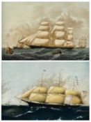PAIR OF WEDGWOOD MARITIME PORCELAIN PLAQUES, 28 x 34cms Provenance: private collection Gwynedd