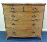LATE REGENCY MAHOGANY BOW FRONT CHEST OF DRAWERS, c. 1820, 107 (h) x 110 (w) x 57cms (d) Provenance: