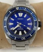 SEIKO AUTOMATIC DIVER'S 200 WRISTWATCH, stainless steel case, blue unidirectional bezel, blue