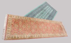 FRITH TERRACOTTA GROUND WOOLLEN RUNNER, in the Persian style, 240 x 79cms; together with a Turkish