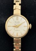 VINTAGE AVIA LADIES' 9CT GOLD CASED BRACELET WRISTWATCH, 18mms (diam.), gross weight 13g Provenance: