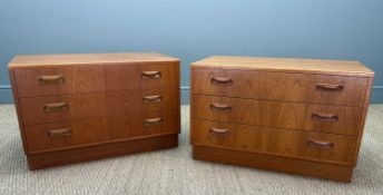 PAIR MID-CENTURY G-PLAN 'FRESCO' TEAK CHEST OF DRAWERS, top drawer with central divider, 53.5 (h)