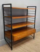 MID-CENTURY SMALL LADDERAX SHELVING UNIT comprising, two 14