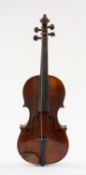 ANTIQUE FRENCH VIOLIN by JTL, Mirecourt, c.1920, one-piece back, LOB 36cms, interior label 'Dulcis