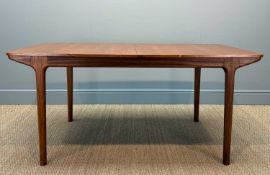 MID-CENTURY TOM ROBERTSON FOR McINTOSH TEAK DINING TABLE, 'Dunvegan' range with double-leaf