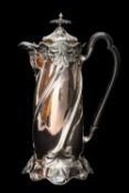 GEORGE V ART NOUVEAU STYLE SILVER COFFEE POT, Charles Edward Dixon, Sheffield 1911, shanked fluted
