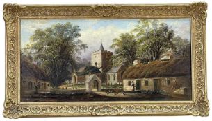 ALFRED WORTHINGTON (1835-1927) oil on canvas- view of Llanbadarn Church, Aberystwyth, opposite