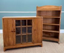 EARLY 20TH C. HEAL AND SON LTD. WALNUT SIDE CABINET, central window-pane door flanked by two