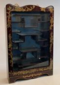 CHINESE STYLE HANGING DISPLAY CABINET, with japanned decoration, 87 (h) x 56 (w) x 15cms (d)