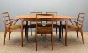 MID-CENTURY TOM ROBERTSON FOR McINTOSH TEAK EXTENDING TABLE & CHAIRS, Dunvegan rectangular table