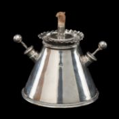 VICTORIAN SILVER TABLE CIGAR LIGHTER, James Dixon & Sons, Sheffield 1900, conical form with