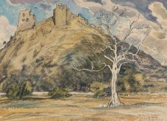 EDGAR HOLLOWAY (1914-2008) watercolour - entitled, 'Dryslwyn, Llandeilo', signed and dated 1996,
