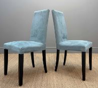 PAIR OF DIDIER GOMEZ FOR LIGNE ROSET FRENCH LINE DINING CHAIRS, upholstered in pale blue nubuck,