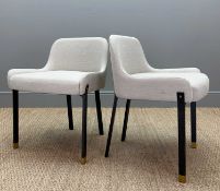 PAIR OF STELLAR WORKS BLINK DINING CHAIRS, black powder coated steel frame, gold accent to front