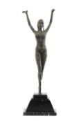ART DECO BRONZE SCULPTURE OF A DANCER, reproduction after Agathon Leonard, bears signature in the