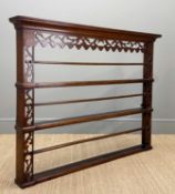 ANTIQUE OAK DELFT RACK, foliate pierces frieze and sides, 106 (h) x 137 (w) x 15cms (d)