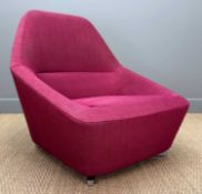 DIDIER GOMEZ FOR LIGNE ROSET 'PLURIEL' ARMCHAIR, cerise fabric upholstery, 92 (h) x 89cms (w)