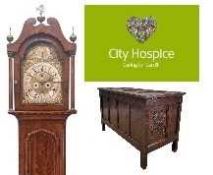 CHARITY LOT BENEFITING CARDIFF CITY HOSPICE including longcase clock, coffer, all items generously