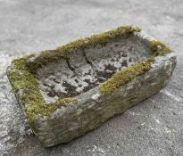 ANTIQUE STONE TROUGH/FEEDER, 24 (h) x 69 (w) x 36cms (w) approx. 12cms deep Provenance: private