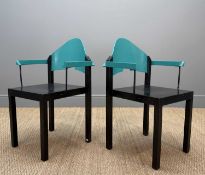 PAIR OF THONET VIENNA POSTMODERN CHAIRS, 85 (h) x 46cms (w) Provenance: consigned via Cardiff