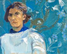 CLAUDIA WILLIAMS (1933-2024) oil on card - self portrait of the artist, unsigned, dated verso