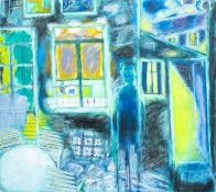 ERNEST ZOBOLE oil on canvas - entitled verso 'Rhondda View', signed verso, c. 1980s, 150 x 166cms