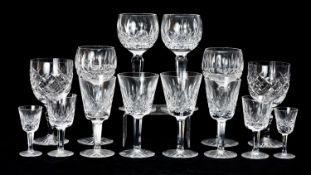 ASSORTED CUT-GLASS STEMWARE, including hop glasses, wine glasses, liqueur glasses, etc. (31)
