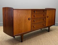 MID-CENTURY JOHN HERBERT FOR A.YOUNGER TEAK & AFROMOSIA 'VOLNAY' SIDEBOARD, slightly bow-fronted,