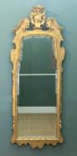 QUEEN ANNE OR GEORGE I GILTWOOD & GESSO PIER MIRROR, style of John Belchier, shaped single