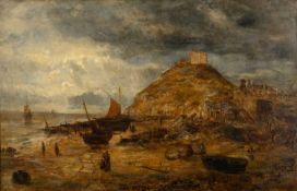 WILLIAM H BOND (British 1862-1918) oil on canvas - entitled 'Criccieth Castle', signed, 43 x 67cms